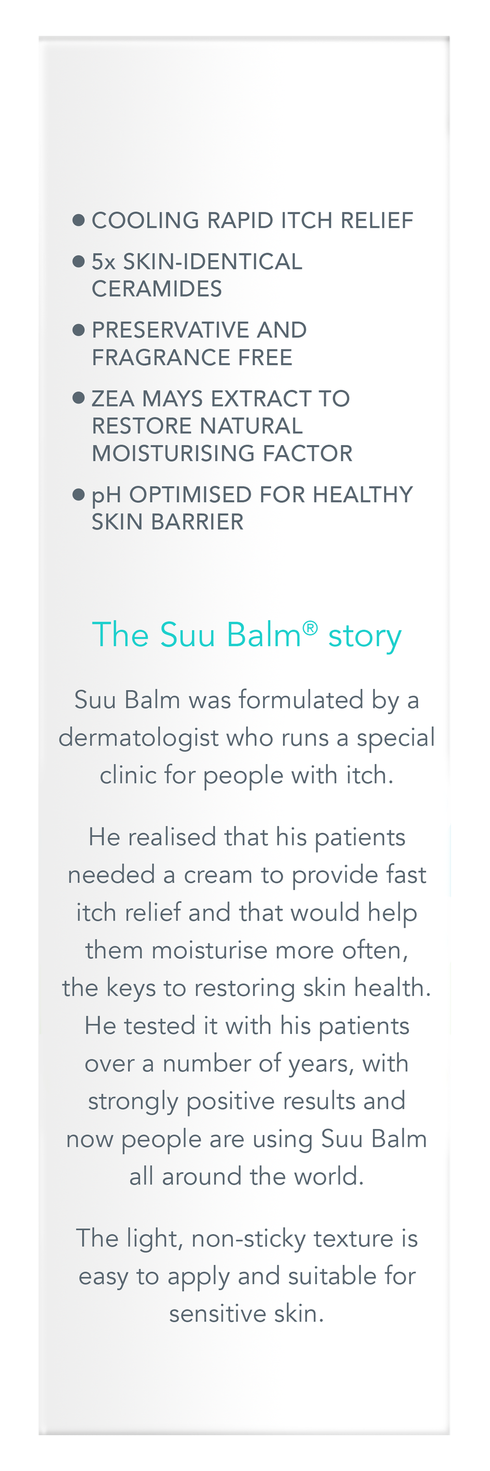 Suu Balm® Moisturiser - Rapid Itch Relief with Ceramides